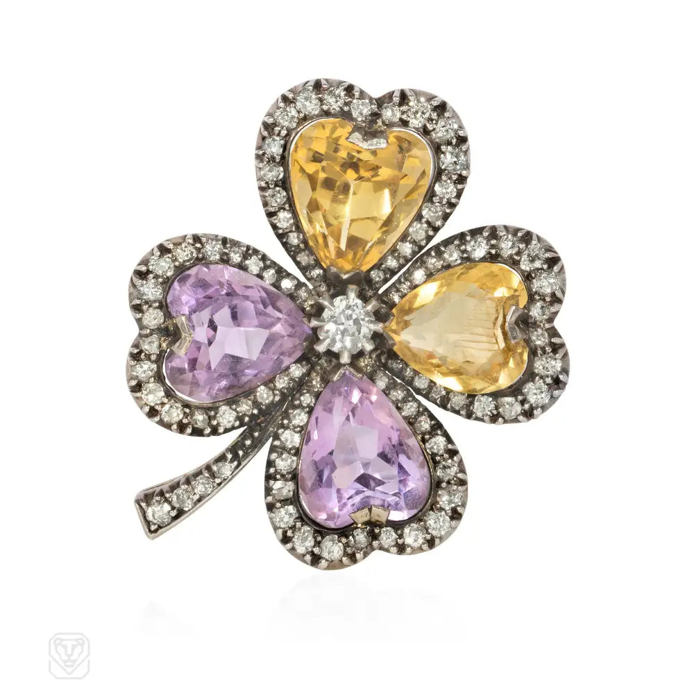 Antique Amethyst Brooch