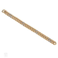 1960s 18k gold, platinum, and diamond curblink bracelet