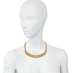 1970s Caplain Paris gold geometric motif necklace