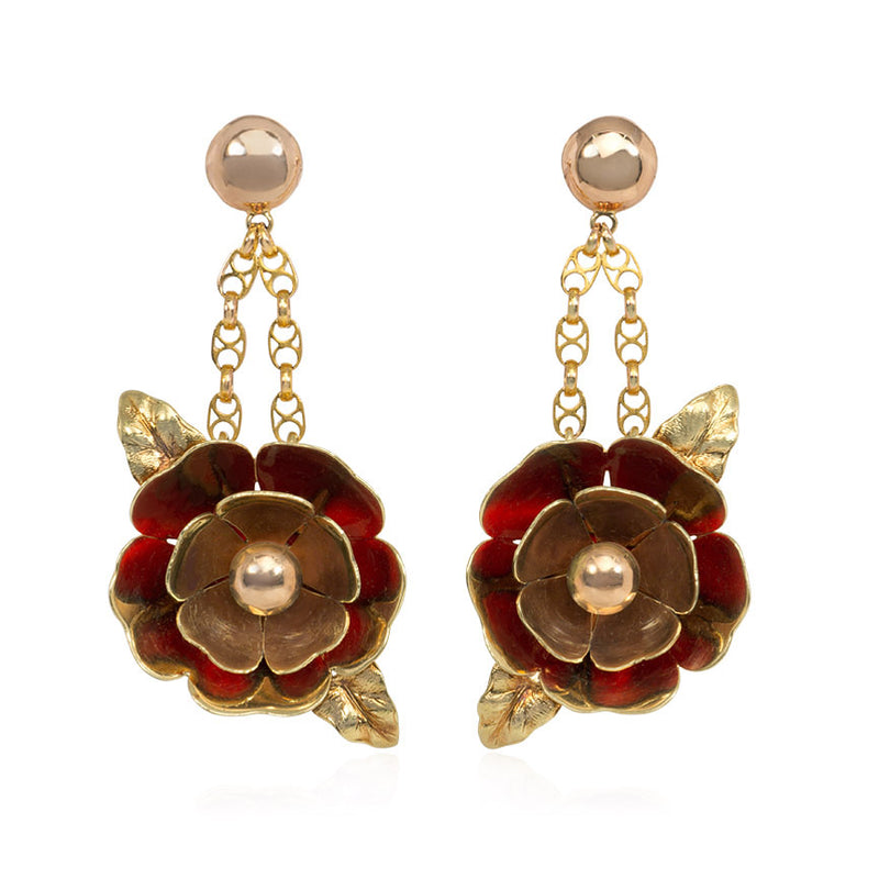 Retro Cartier flower earrings, adapted