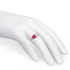 Art Deco ruby and diamond navette-shaped ring