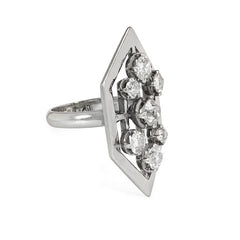 Art Moderne style diamond hexagonal ring