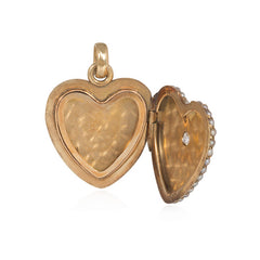 Antique pearl and diamond heart locket