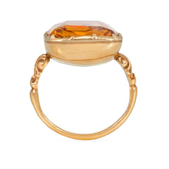 Antique foiled-back topaz and gold ring