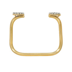 French diamond and gold square cuff bracelet