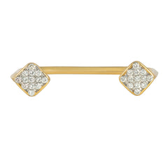 French diamond and gold square cuff bracelet