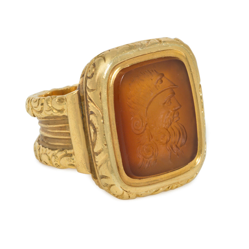 Antique carnelian intaglio ring