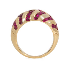 Bulgari gold and ruby zebra stripe ring