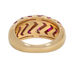 Bulgari gold and ruby zebra stripe ring