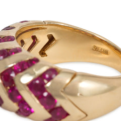 Bulgari gold and ruby zebra stripe ring