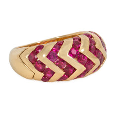 Bulgari gold and ruby zebra stripe ring