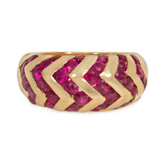 Bulgari gold and ruby zebra stripe ring