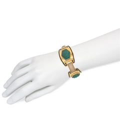 Sasportas, French Art Deco gold and jade bracelet