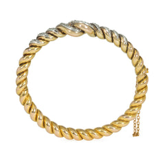 Victorian twisted gold and diamond bracelet