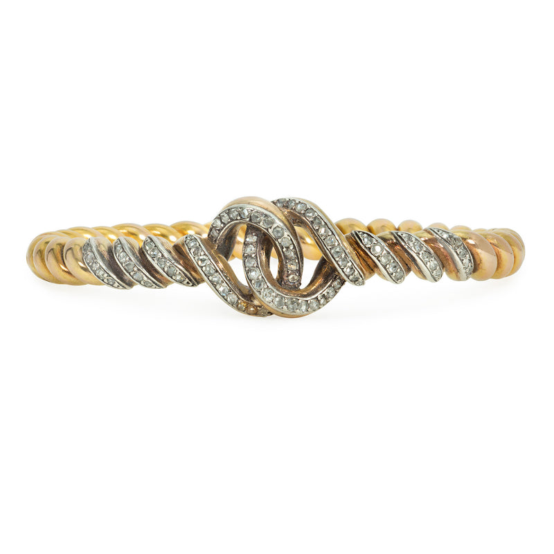 Victorian twisted gold and diamond bracelet