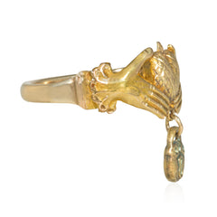 Antique gold claddagh ring