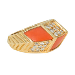 Van Cleef & Arpels, Paris coral and diamond ring