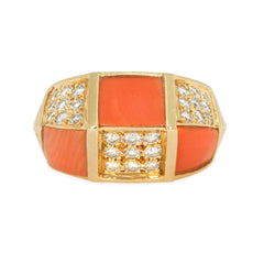 Van Cleef & Arpels, Paris coral and diamond ring