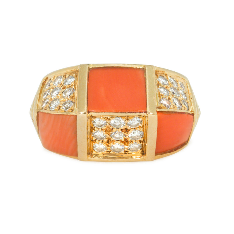 Van Cleef & Arpels, Paris coral and diamond ring