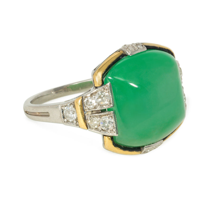 Jean Despres Art Deco jade ring