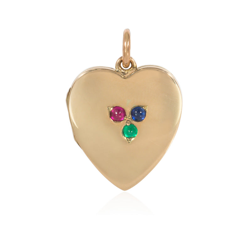 Antique gemset heart locket