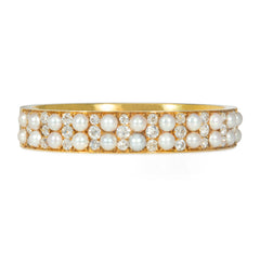 Antique striped diamond and pearl bracelet