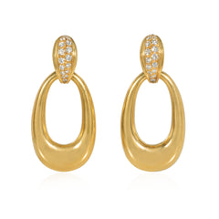 Cartier Paris interchangeable doorknocker earrings in gold and chrysophrase