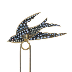 French diamond and sapphire bird brooch