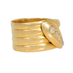 English Antique gold and diamond snake ring