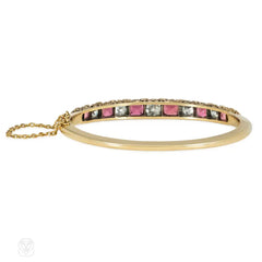 An antique diamond and tourmaline bracelet