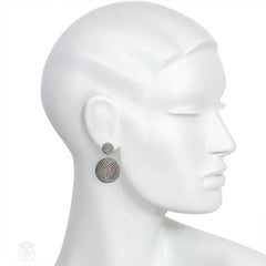 Antique aluminum bead earrings