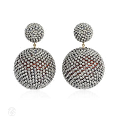 Antique aluminum bead earrings