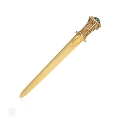 Antique gold and gem-set letter opener