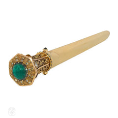 Antique gold and gem-set letter opener