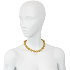 Antique gold bead necklace