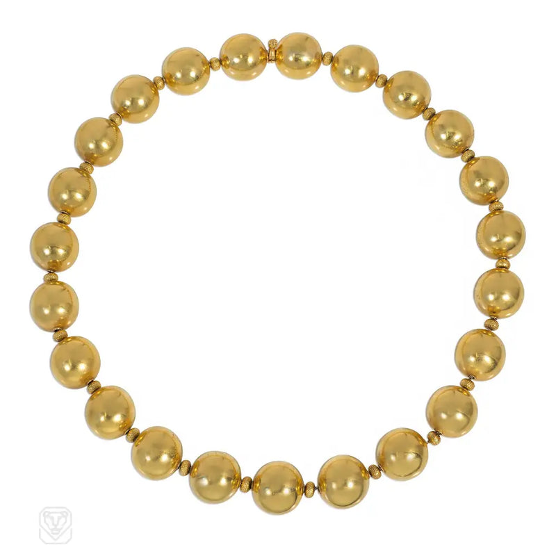 Antique Gold Bead Necklace