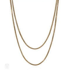 Antique gold long chain