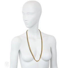 Antique gold scaled long chain