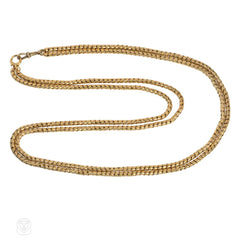 Antique gold scaled long chain