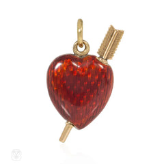 Antique heart and arrow pencil pendant