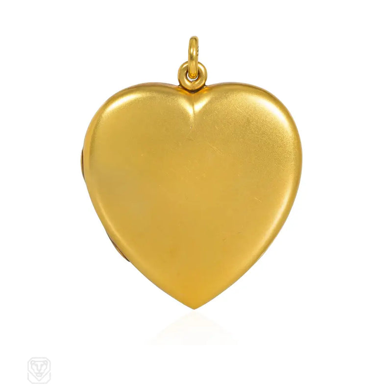 Antique Oversized Gold Heart Locket