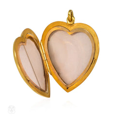 Antique oversized gold heart locket