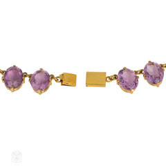 Antique pinchbeck and amethyst riviere necklace