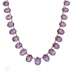 Antique pinchbeck and amethyst riviere necklace