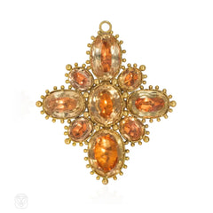 Antique topaz necklace with pendant/brooch