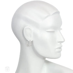 Art Deco draped diamond hoop earrings