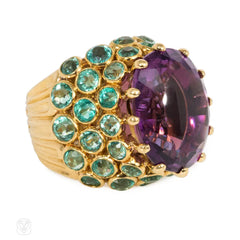 Boivin, France amethyst and emerald ring