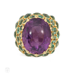 Boivin, France amethyst and emerald ring