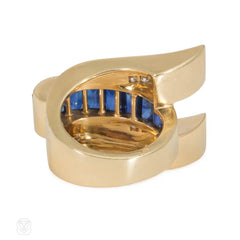 Boucheron Retro gold and diamond flared bypass ring