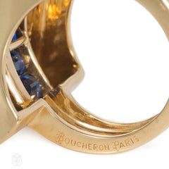 Boucheron Retro gold and diamond flared bypass ring